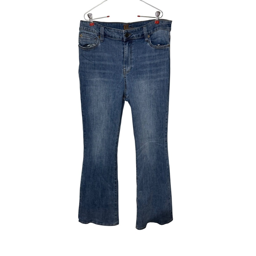 Kut from the Kloth Women's Jeans Wide Leg Hi Rise Stretch Mid-Washed Denim Sz 16
